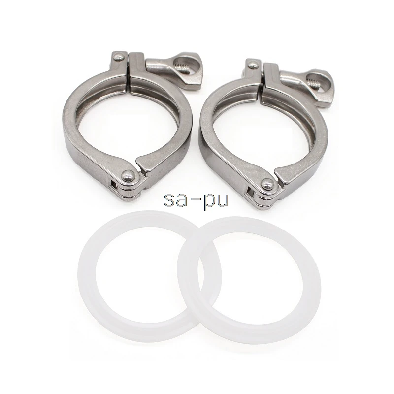 1 set 1.5" 2" 2.5" 3" Tri Clamp 50.5/64/77.5/91mm Ferrule OD SS304 Stainless Steel Tri Clover Sanitary Fitting for home Brewing 1 set 1.5" 2" 2.5" 3" Tri Clamp 50.5/64/77.5/91mm Ferrule OD SS304 Stainless Steel Tri Clover Sanitary Fitting for home Brewing