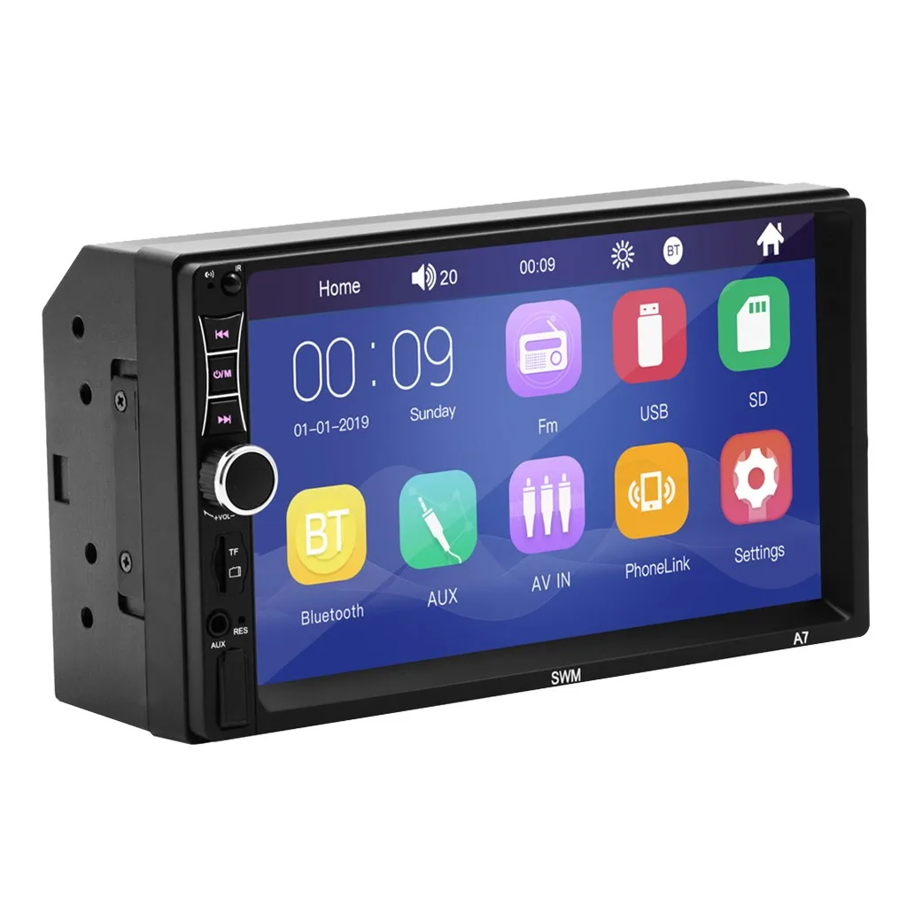 

SWM-A7 7 inch high definition BT MP5 U disk mobile phone interconnection MP3 FM 7'' Touch screen Bluetooth FM Audio Car Stereo