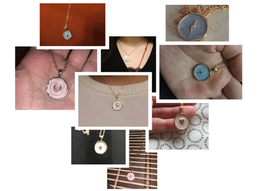 Simple Stars Moon Heart Necklaces Fashion Women Alloy Oril Drip Long Chains Round Love Pendant Necklaces Jewelry For Girls Lover