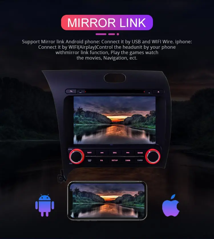 Flash Deal Besina Android 9.0 Car DVD player For Kia CERATO K3 FORTE 2013 2014- 2016 2Din Car Radio GPS Navigation Stereo WIFI 4G+64G Audio 7