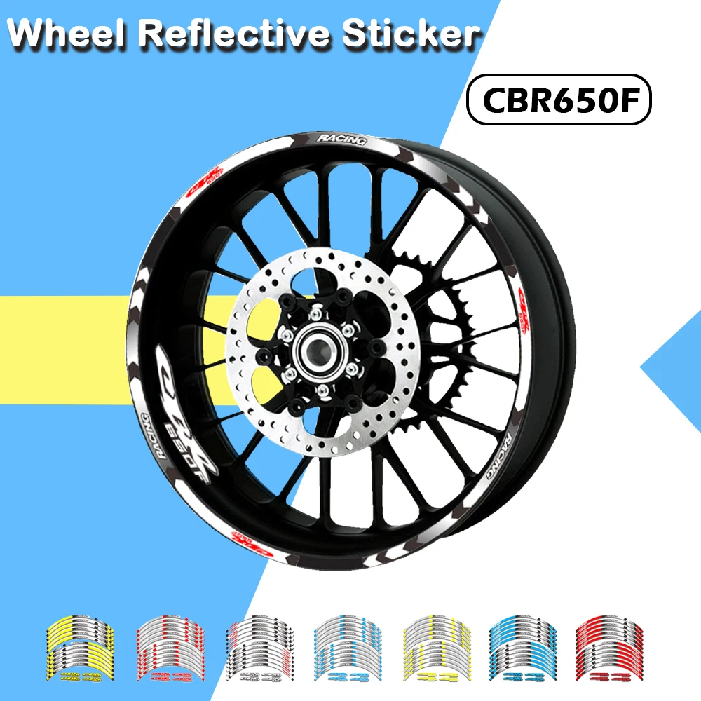 Strips Motorcycle Wheel Tire Stickers Car Reflective Rim Tape Motorbike
