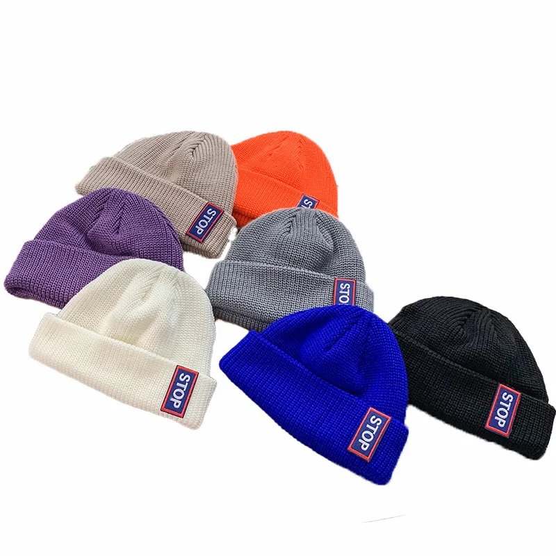 

Unisex Winter Warm Knitted Hats Women Casual Hip Hop Skullcap Brimless Baggy Melon Cap Cuff Docker Fisherman Beanies Hat For Men