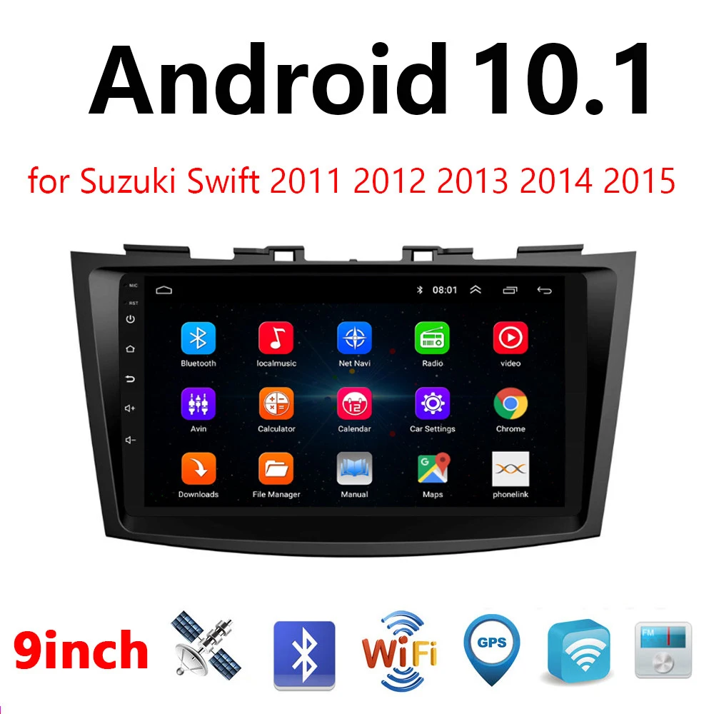Android 10.1 Car Multimedia Player for Suzuki Swift 2011 2012 2013 2014 2015 Radio GPS Navigation WiFi 2din no DVD BT | Автомобили и