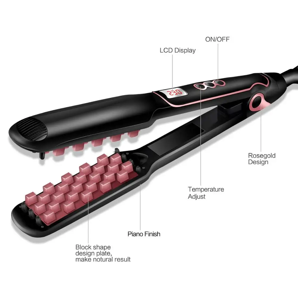 Classic 1 1/2 Inch Volumizing Hair Iron Hair Straightener Brush Comb 2 in 1 Hair Straightener Comb Crimper Waves Corn Brushes 4