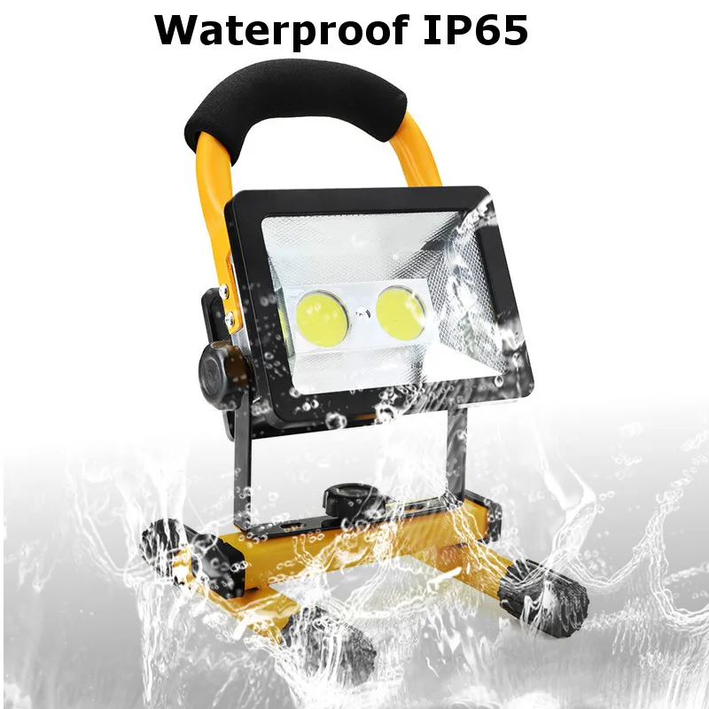 

Emergemncy LED Work Light with Stand 30W Portable Rechargeable Flood Light 3 Modes Waterproof IP65 Outdoor Camping Spotlights