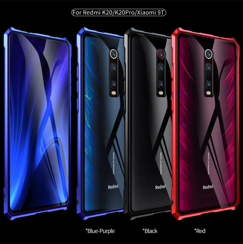 Для Xiao mi Red mi K20 Pro Case mi 9T металлический бампер алюминиевая рамка со стеклянной задней крышкой чехол для Xiaomi mi 9T Red mi K20 Pro