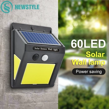 

48/60 COB LED Solar Light PIR Motion Sensor Wall Lamp IP65 Waterproof Wide Angle Outdoor Garden Street Security Light