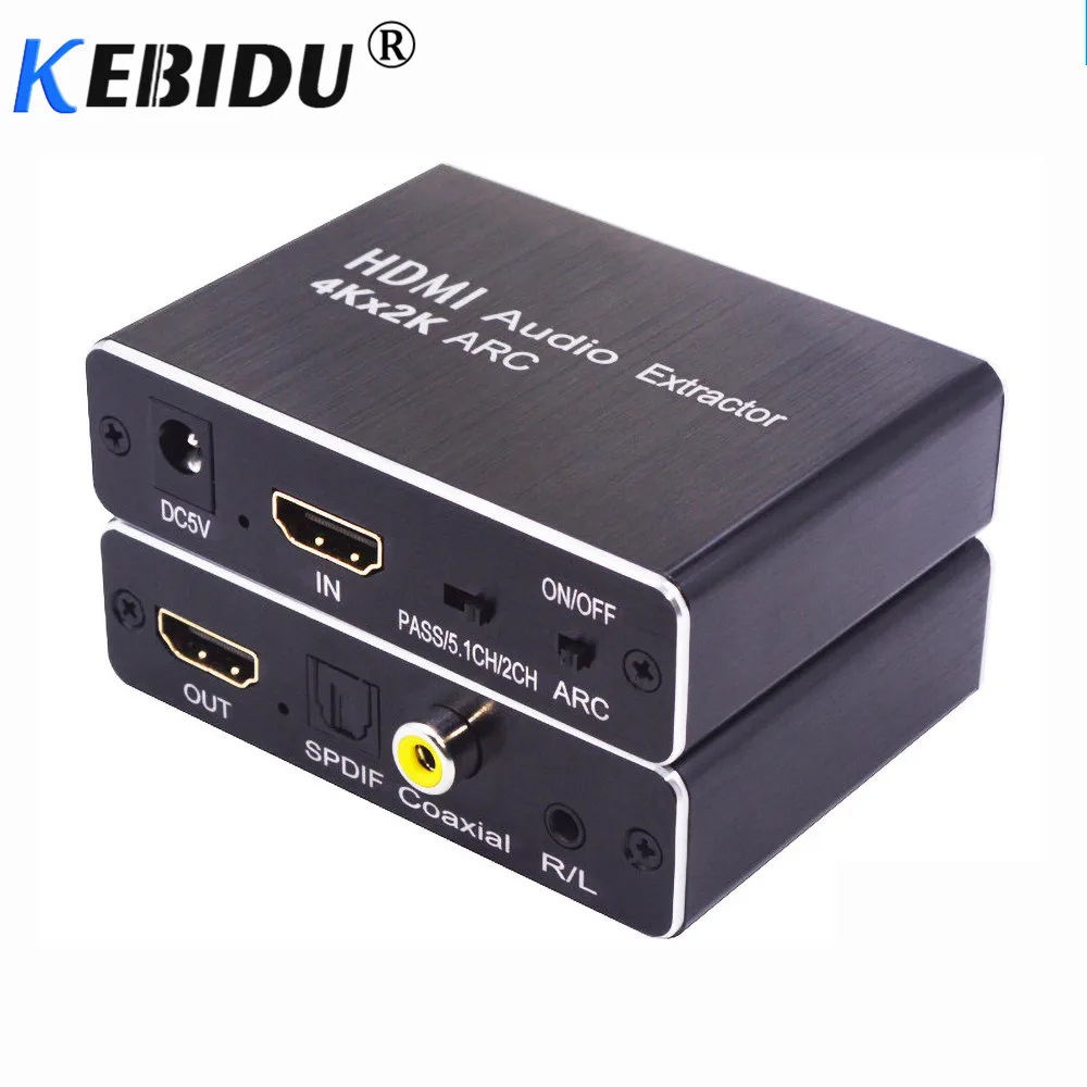 Kebidu HDMI 2,0 аудио экстрактор 5,1 ARC HDMI аудио экстрактор сплиттер HDMI к аудио экстрактор оптический TOSLINK SPDIF для динамика