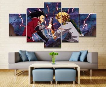 

Home Decor Modular Canvas Picture 5 Piece Animation Painting Poster Wall For Home Canvas