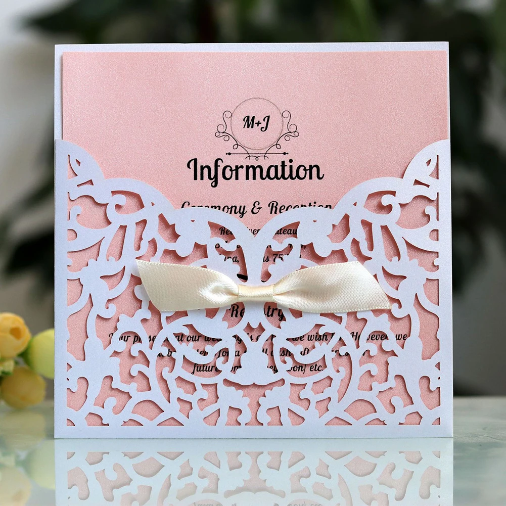  Event Business Greeting Wedding Envelope Out Lace Pocket Invitation Card Set Portable Lightweight R - 4.00023E+12