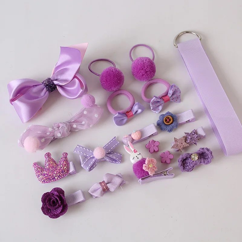 Детские заколки для волос, милый бант, корона, цветок, детские шпильки для волос, заколки, головные уборы, мультяшная Детская повязка на голову, Детские аксессуары для волос - Цвет: purple