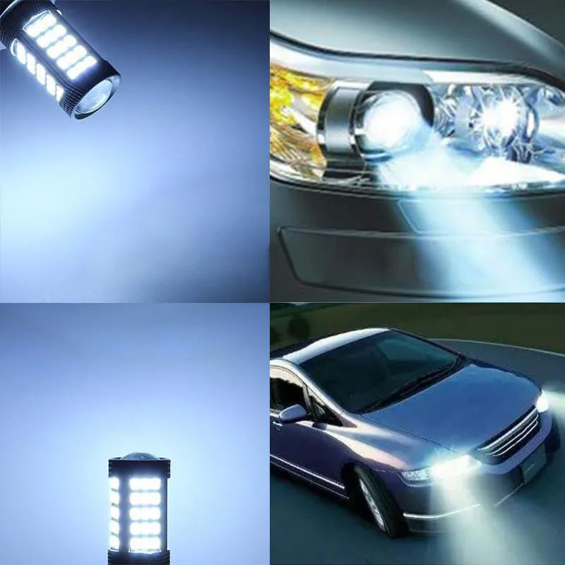 2шт H7 2835 66SMD светодиодный автомобильный противотуманный дальнего света лампа белый 6000K украшение для автомобильной фары Автомобильный светодиодный свет белый свет