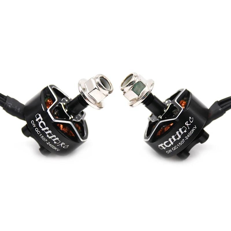 TCMMRC 1507 2400KV бесщеточный двигатель FPV RC 3-6S для RC Drone FPV Racing - Цвет: 2pcs CW Black
