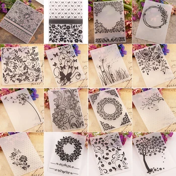 

Flowers Leaves and Butterflies Embossed Design Plastic DesignFolder For Scrapbook DIY Photo Album Card Embossing Folder