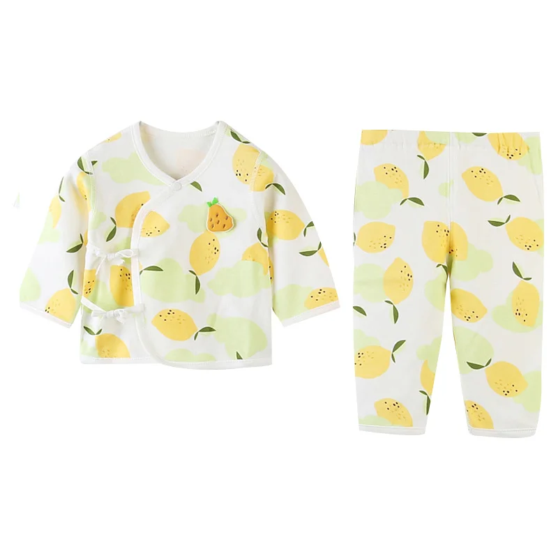 Детские пижамы детская одежда для сна детские пижамы комплекты блузка с длинными рукавами и цветочным рисунком для мальчиков и девочек Топы+ штаны, хлопковая одежда для сна от 0 до 12 месяцев - Цвет: D