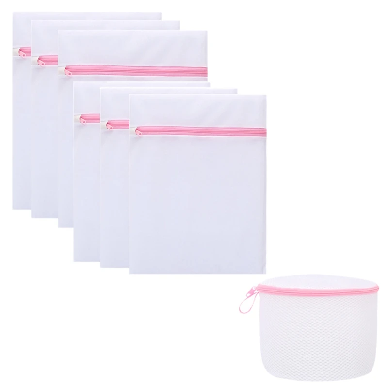 

Set Of 7 Mesh Laundry Bags for Delicates for Laundry Blouse Hosiery Stocking Underwear Bra and Lingerie Travel Laundry Bag