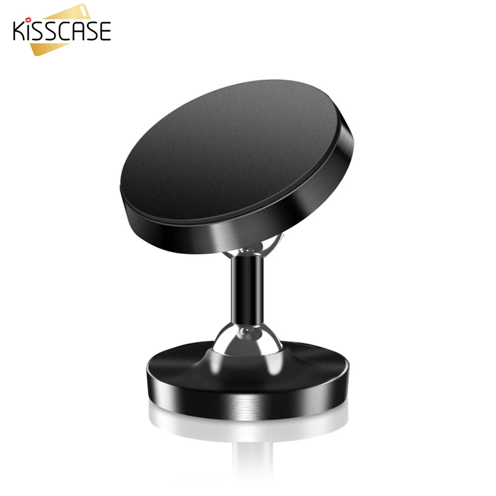 KISSCASE Металлическая магнитная Автомобильная Подставка для телефона с вращением