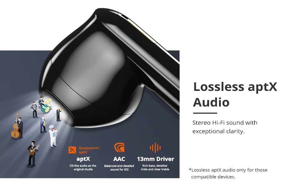 Bluetooth Earphones Tronsmart Onyx Ace TWS Wireless Earbuds aptX Qualcomm Chip Noise Cancelling Touch Control 24H Play IPX5 (5)