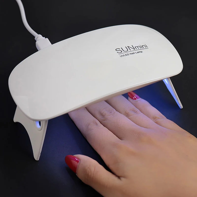 Mini LED 6W Nail Lamp Dryer Machine White 45/60s Timer Portable USB Cable UV Nail Curing Lamp for GEL Based Polishes Home Use