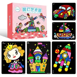 Мультфильм DIY волшебная цветная бумага детская живопись художественные поделки детские игрушки наклейки Рисование Когтеточка смешная