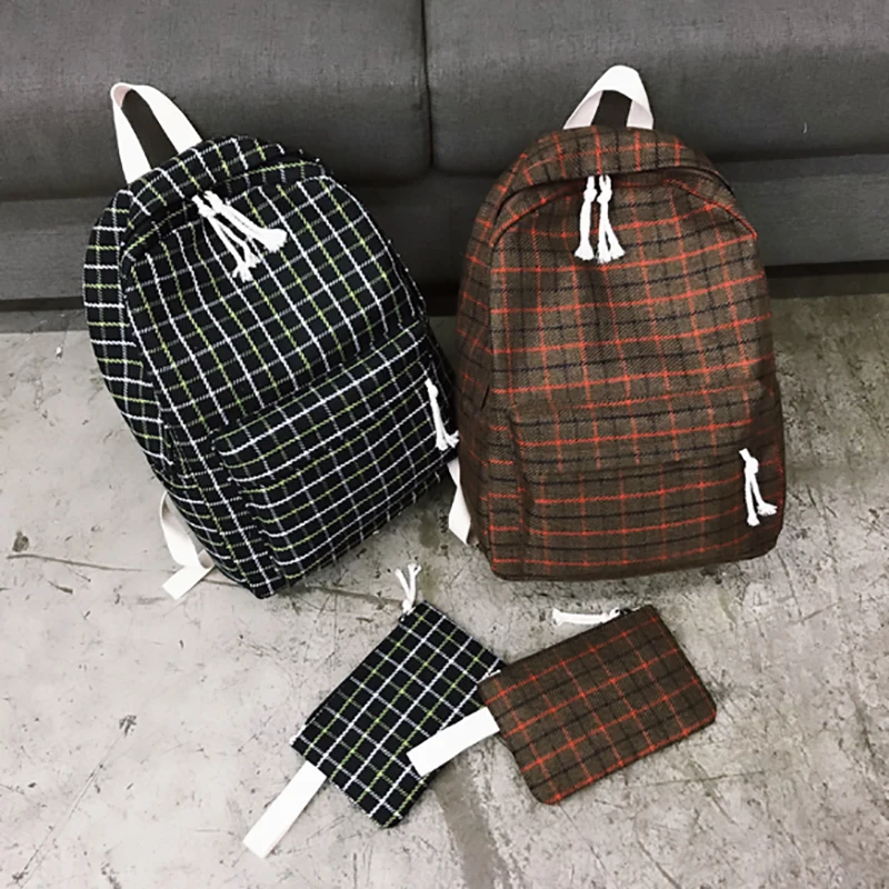 

Fashion Women Backpack Student Girl School Bag New Travel Bag Plaid Style Shoulder Bag For Women 2019 Bagpack Rucksack Knapsack