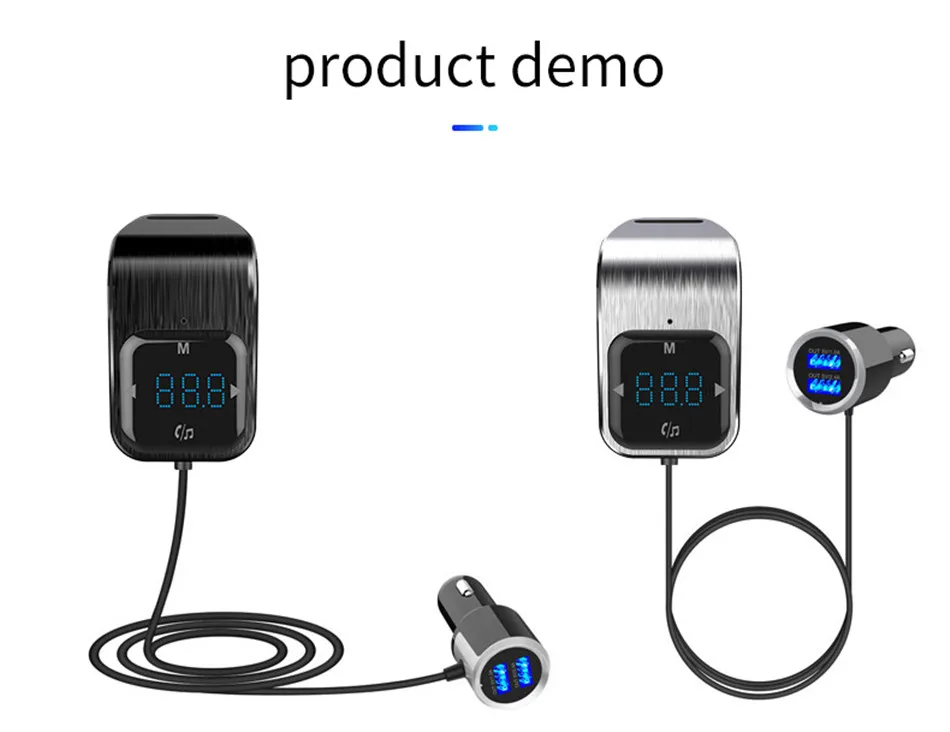 Fm-передатчик Bluetooth автомобильный беспроводной радио адаптер AUX MP3 плеер fm-модулятор с громкой связью двойной USB быстрое зарядное устройство