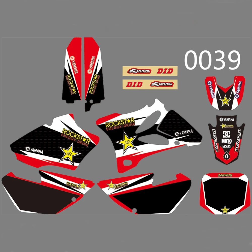 Для YAMAHA YZ85 2002- Графика наклейки на заказ Номер Наименование лента 3M Полный мотоцикл Фоновые наклейки аксессуары