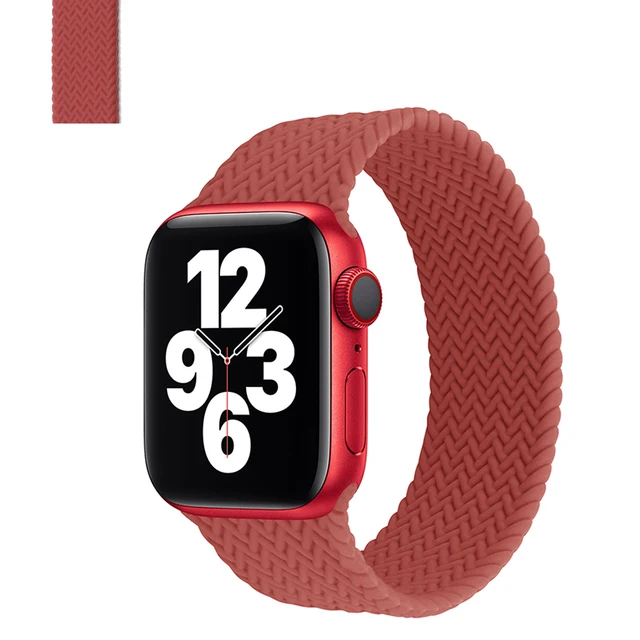 Solo Loop for Apple Watch Strap 44mm 40mm 45mm 41mm 38mm 42mm Elastic Silicone Watchband Bracelet iWatch Serie 7 654321 SE Band Wine red