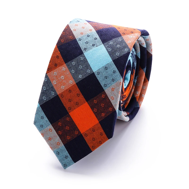 

Quality Slim Mens Ties Cotton Necktie for Men Causal Skinny Plaid Tie For Man Business Corbatas Bridegroom Party Wool Necktie