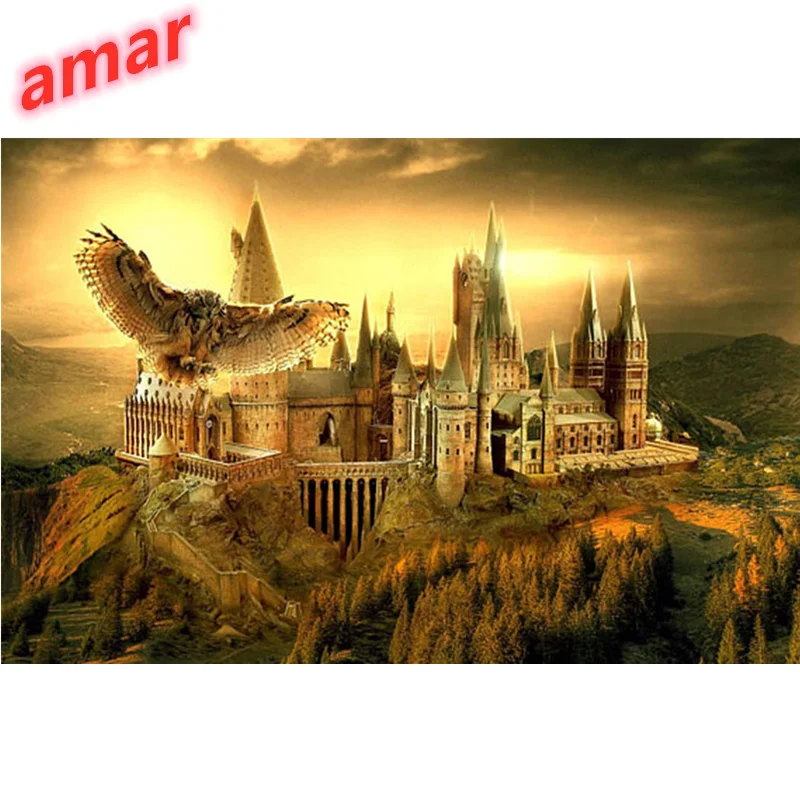 Алмазная 5d Вышивка сделай сам мозаика с изображением совы замка школьная