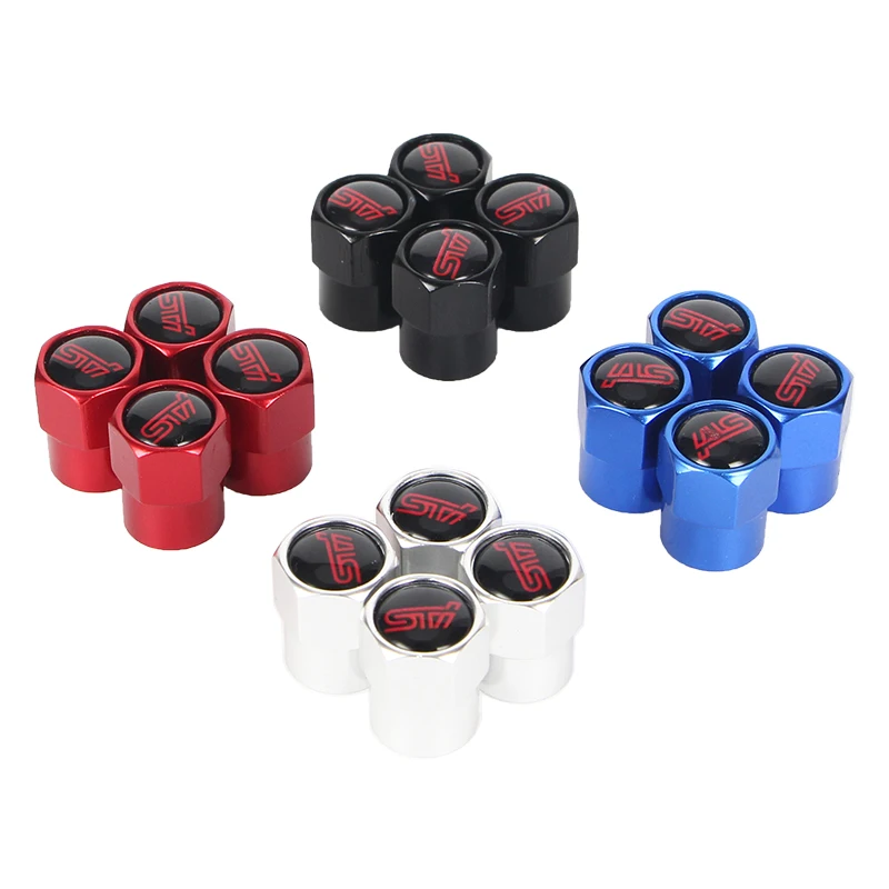 Nuevo 4 Uds Auto vástago de válvula de neumático tapas para Subaru foredter outback legacy xv STI Impreza WRX WRC para coche accesorios