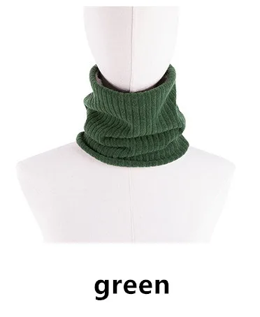 Модный зимний шарф для женщин, мужчин, детей, Детский шарф, утолщенный шерстяной шарф с воротником, шарфы для мальчиков и девочек, хлопковый шарф унисекс - Цвет: Зеленый