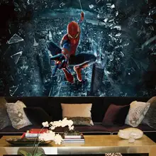 Пользовательские Настенные обои 3D большой росписи Человек-паук, Бэтмен, Железный человек обои с рисунком персонажей, стенная роспись фотообои для детской комнаты с мультяшным принтом