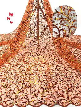 

African Beaded Lace Fabric 2019 High Quality Handmade Lace Material Nigerian Embroidery French Tulle Lace Fabric