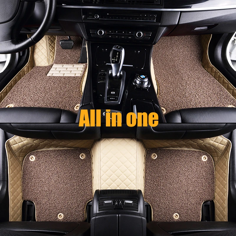 Пользовательские автомобильные коврики для Audi A4 B6 A6 C5 B8 A6L R8 Q3 Q5 Q7 S4 Quattro A1 A2 A3 A4 A6 A8 автомобильный Стайлинг автомобиля аксессуары коврик для ног - Название цвета: Beige with beige