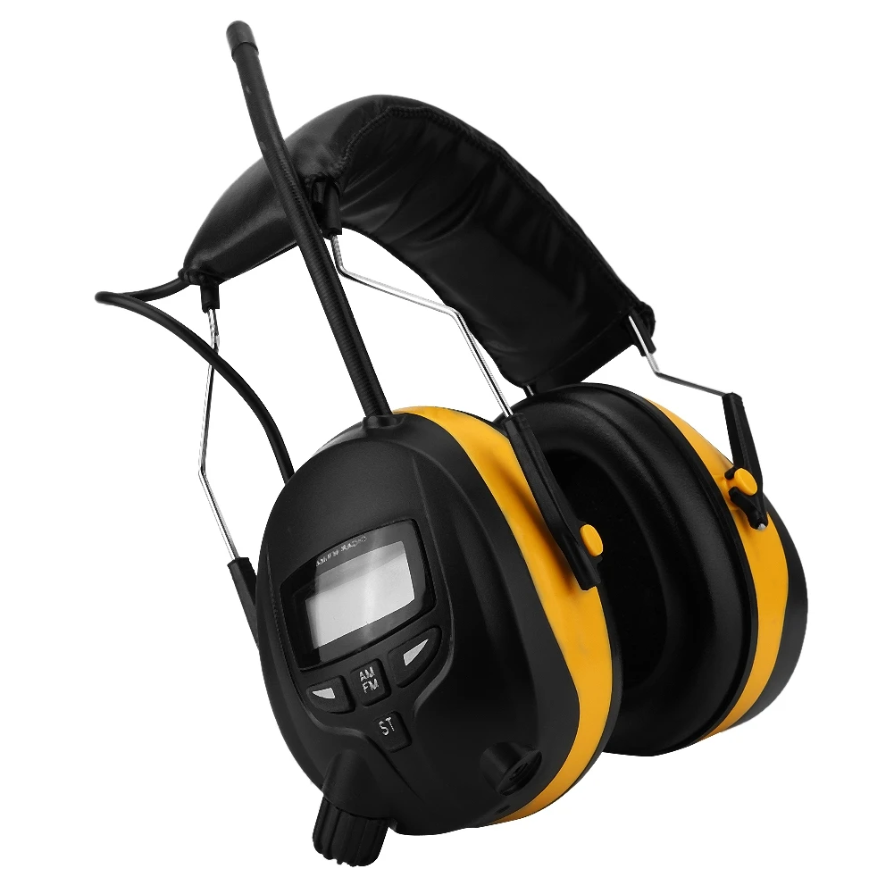 

Electronic Hearing Protector LCD Display Soft Sponge Earmuff AM FM Radio Earmuff Built-In Antenna Free Shipping