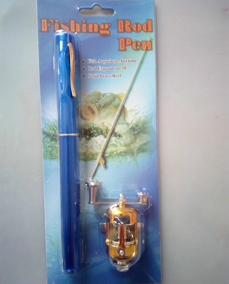 Наружная портативная карманная телескопическая мини Удочка в форме ручки, складная удочка с катушкой