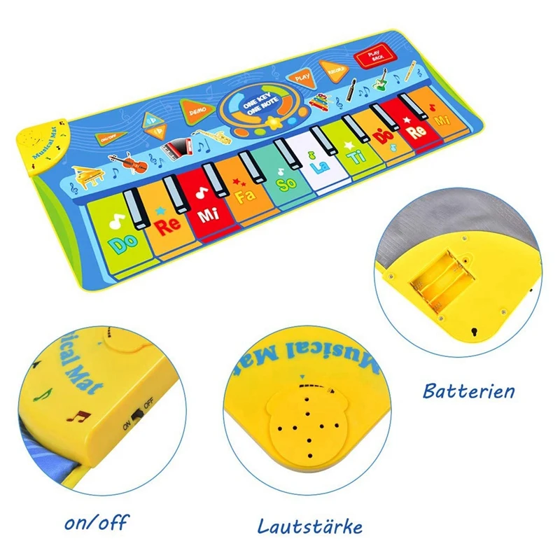 

Dance Carpet, Children'S Music Carpet, Piano Mat with 8 Instruments, Keyboard Music Keyboard for Piano, Toys for Girls and Boys