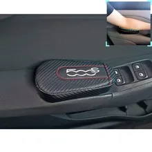 Для Fiat 500 s, 1 шт., углеродное волокно, кожа, авто подушка для ног, наколенник, автомобильная дверь, накладка на руку, автомобильные аксессуары, защита для автомобиля