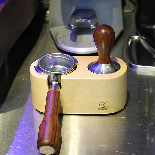 Borrey Kávészűrő Tamper Tartó Szilárd Fa Eszpresszó Állvány Kávéfőző Támogató Alapállvány Kávé Kiegészítők A Barista Számára - Image 5