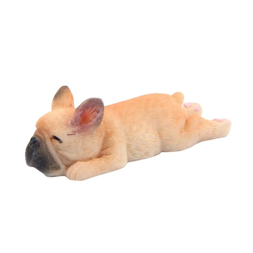 Cute 3D Sleeping Bulldog Magnetic Refrigerator Sticker Cartoon Animal Fridge Kid Early Education Dog Decoration Sticker - Цвет: Light Brown