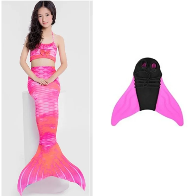 4 унида/комплект,, для девочек, sirena colas con Fin Traje de bamino, бикини, Traje de bamino, vestido para nignas con Flipper Monofin p - Цвет: 4pcs as picture show