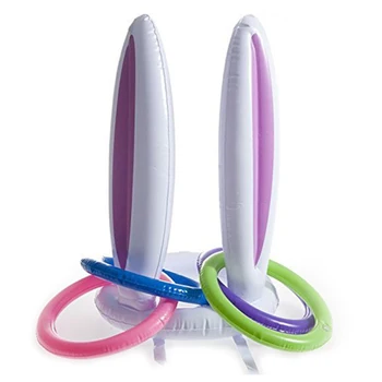 

Toss Game Themed PVC Funny With Ring Inflatable Rabbit Ear Outdoor Party Kids Hat Cute Holiday Easter Gift Toy