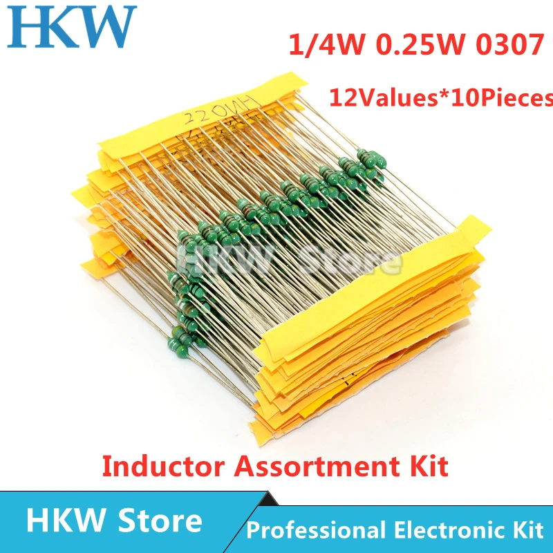 120pcsset12valuesColorRingInductorAssortmentKit030714W025W