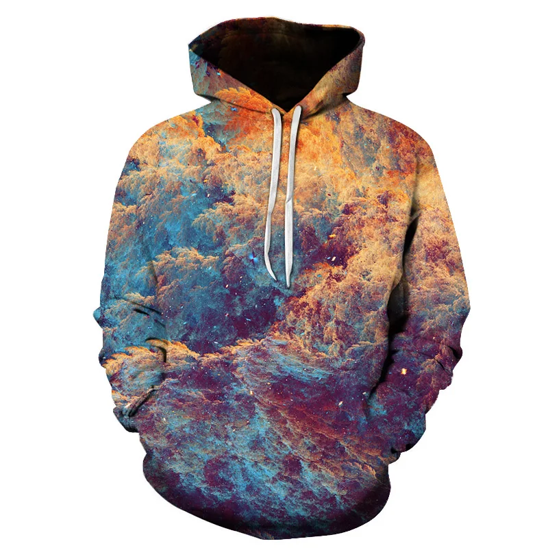 

Abstract art smoke 3D digital printing hooded sweatshirt 2019 spring and autumn new men's casual loose fashion hoodie shirt 6XL
