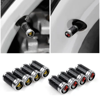 

4Pcs Car Styling CUPRA R Emblem Car Carbon Fiber Tire Valve Caps For Seat Cupra Leon Ibiza Altea Belt R Racing Car Accessories