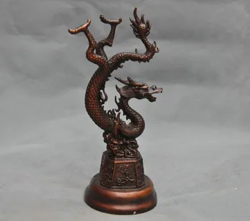 

9'' China Fengshui Chinese Zodiac Dragon Bronze Statue