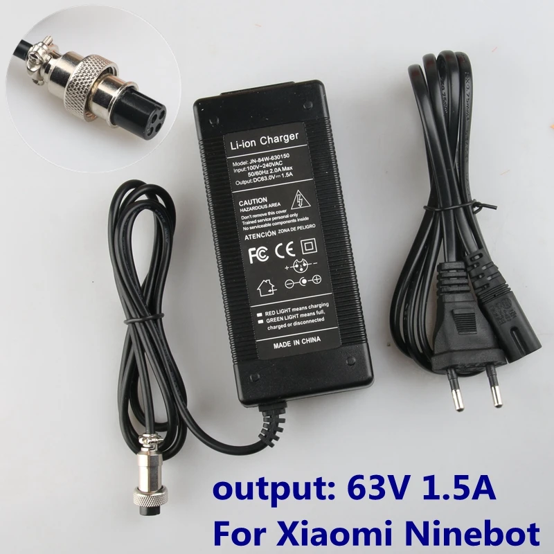 Выход 63V 1.5A зарядное устройство для Xiaomi Ninebot Mini Pro Xiaomi Smart Scooter Ninebot аксессуары для скейтборда