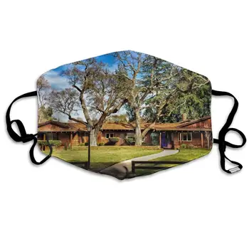 

Mouth Mask Houses Print Masks - Breathable Adjustable Windproof Mouth-Muffle, Camping Running for Women and Men