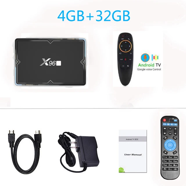 4GB32GB with G10 X96H Смарт ТВ приставка Android 9,0 Allwinner H603 Четырехъядерный 4 ГБ 32 ГБ/64 ГБ 2,4G/5G Wifi 6K медиаплеер телеприставка Netflix Google - Цвет: 4GB32GB with G10